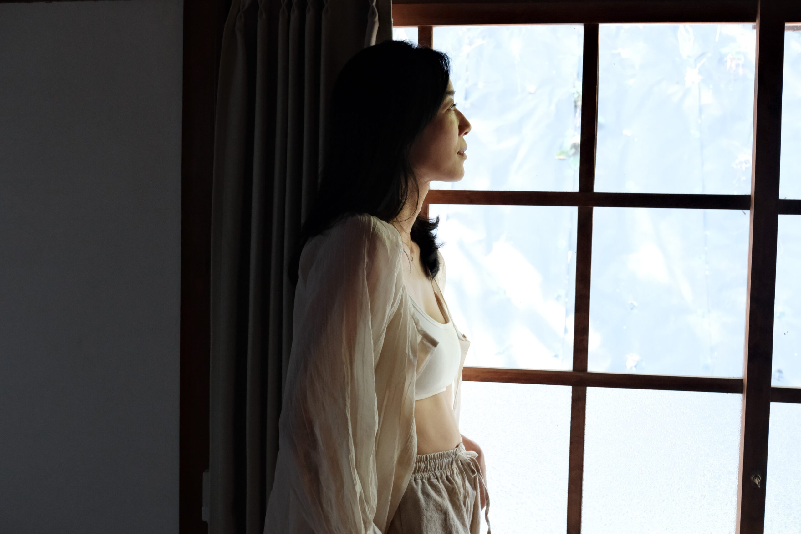 Voile cotton shirt blouse (ivory) - 画像 (6)