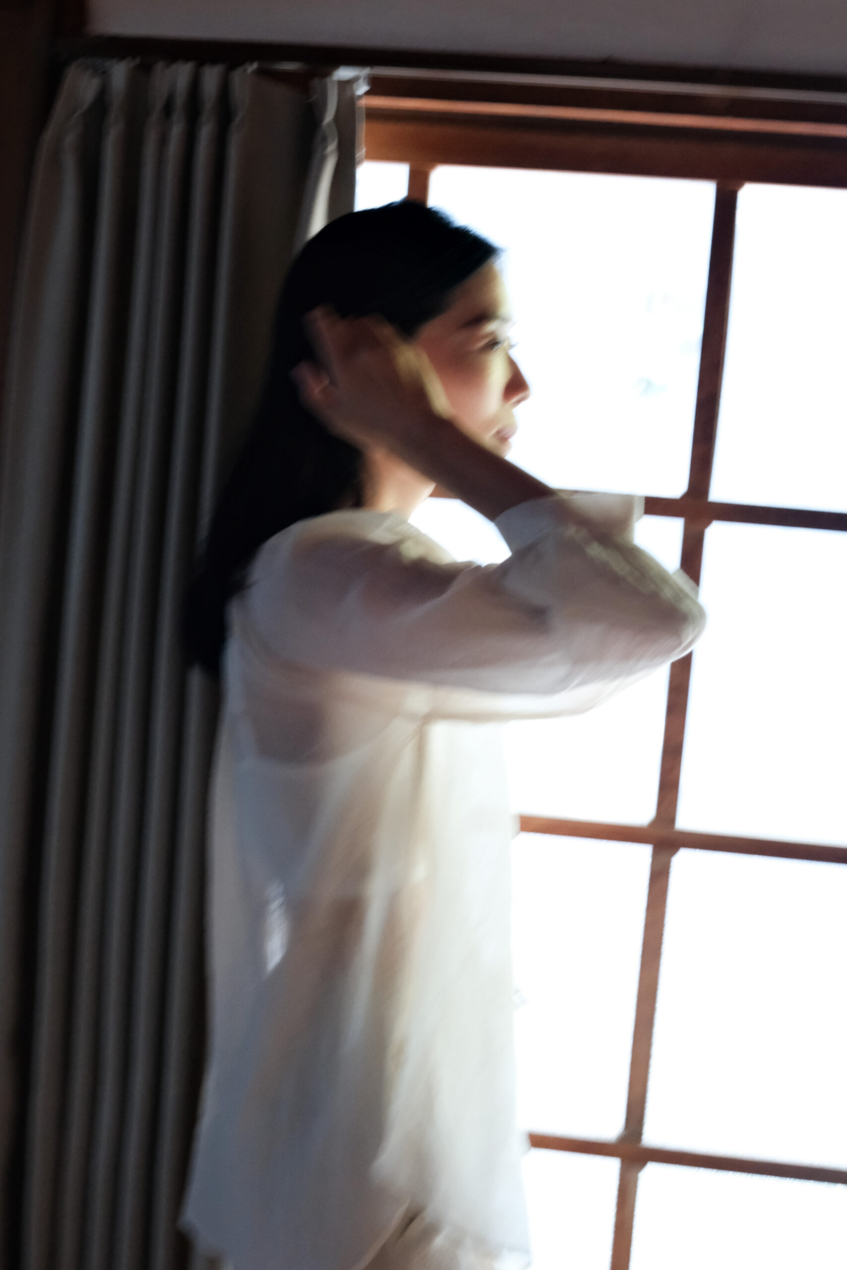 Voile cotton shirt blouse (ivory) - 画像 (3)