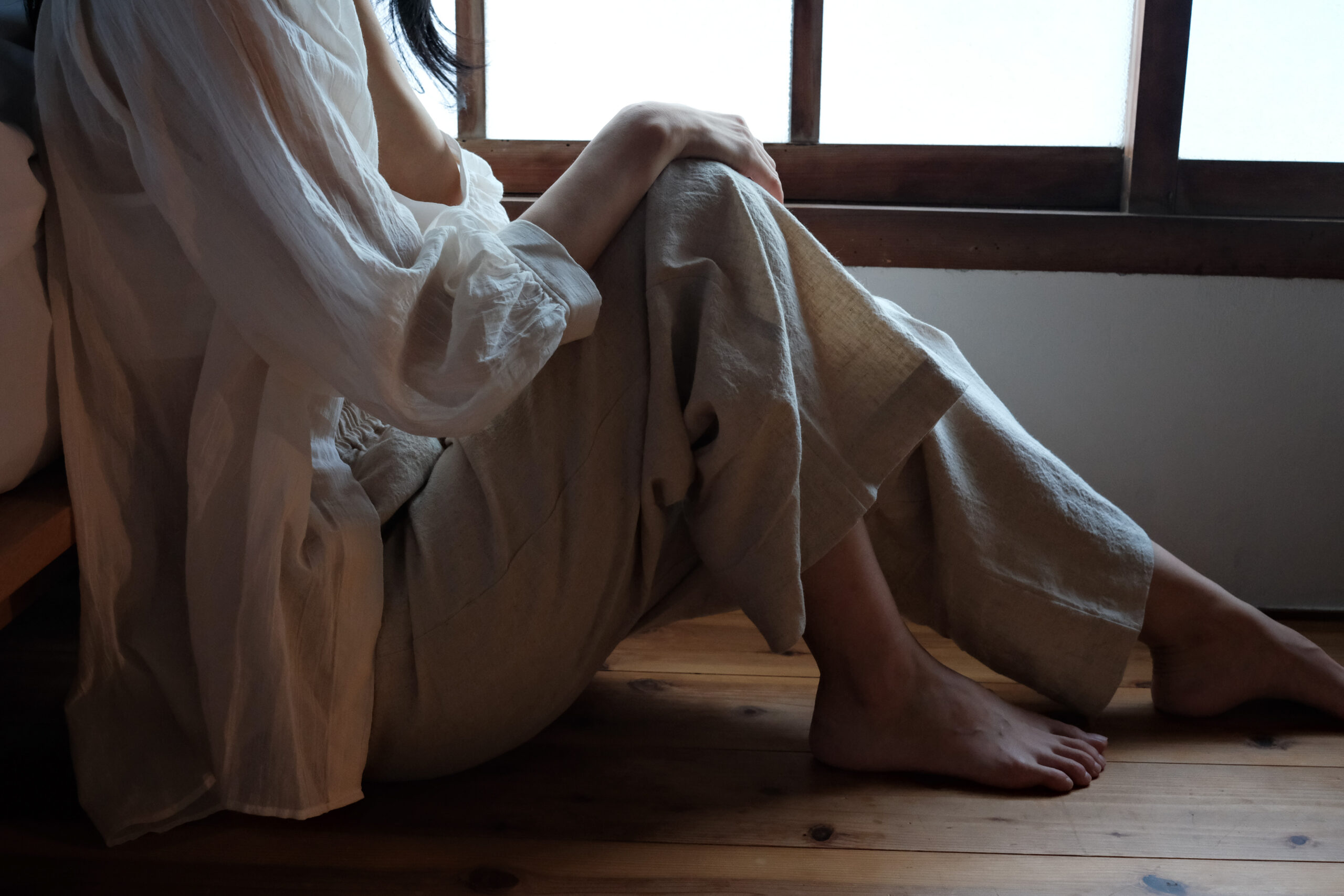 Voile cotton shirt blouse (ivory) - 画像 (4)